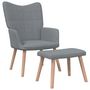 Voir la diapositive 2 : VIDAXL Chaise de relaxation avec tabouret Gris clair Tissu