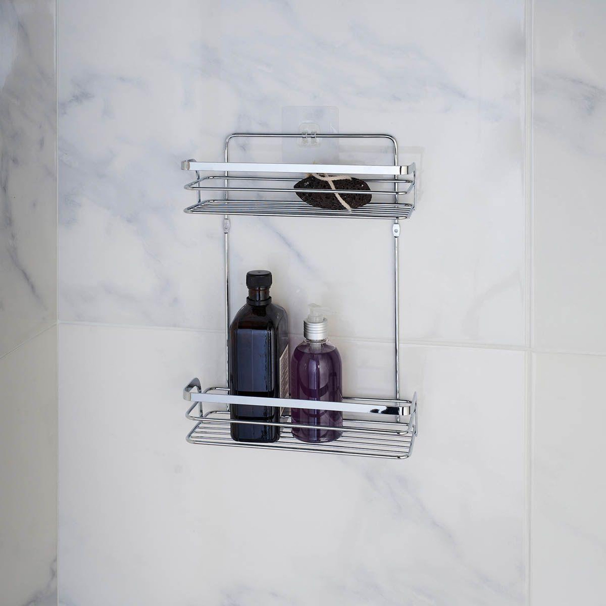 Voir la diapositive 3 : Douceur d'Intérieur Serviteur de douche 2 niveaux  filaire premium  35cm chrome