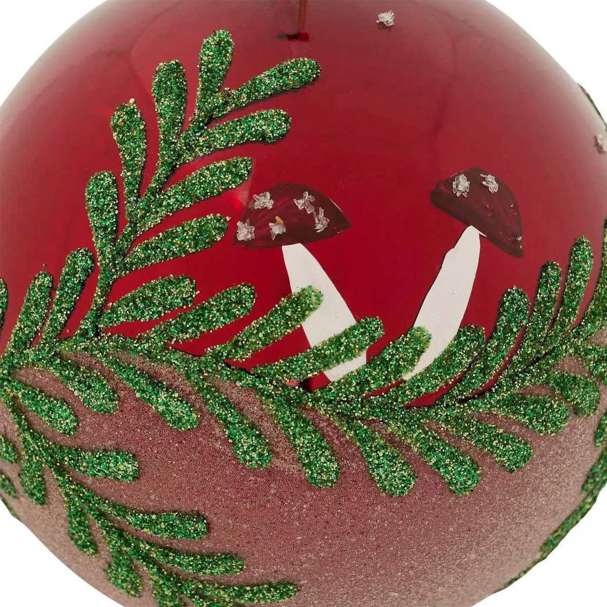 ATMOSPHERA Boule de Noël en Verre  Branches  9cm Rouge