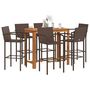 Voir la diapositive 1 : VIDAXL Ensemble de bar de jardin 7 pcs marron bois massif acacia rotin