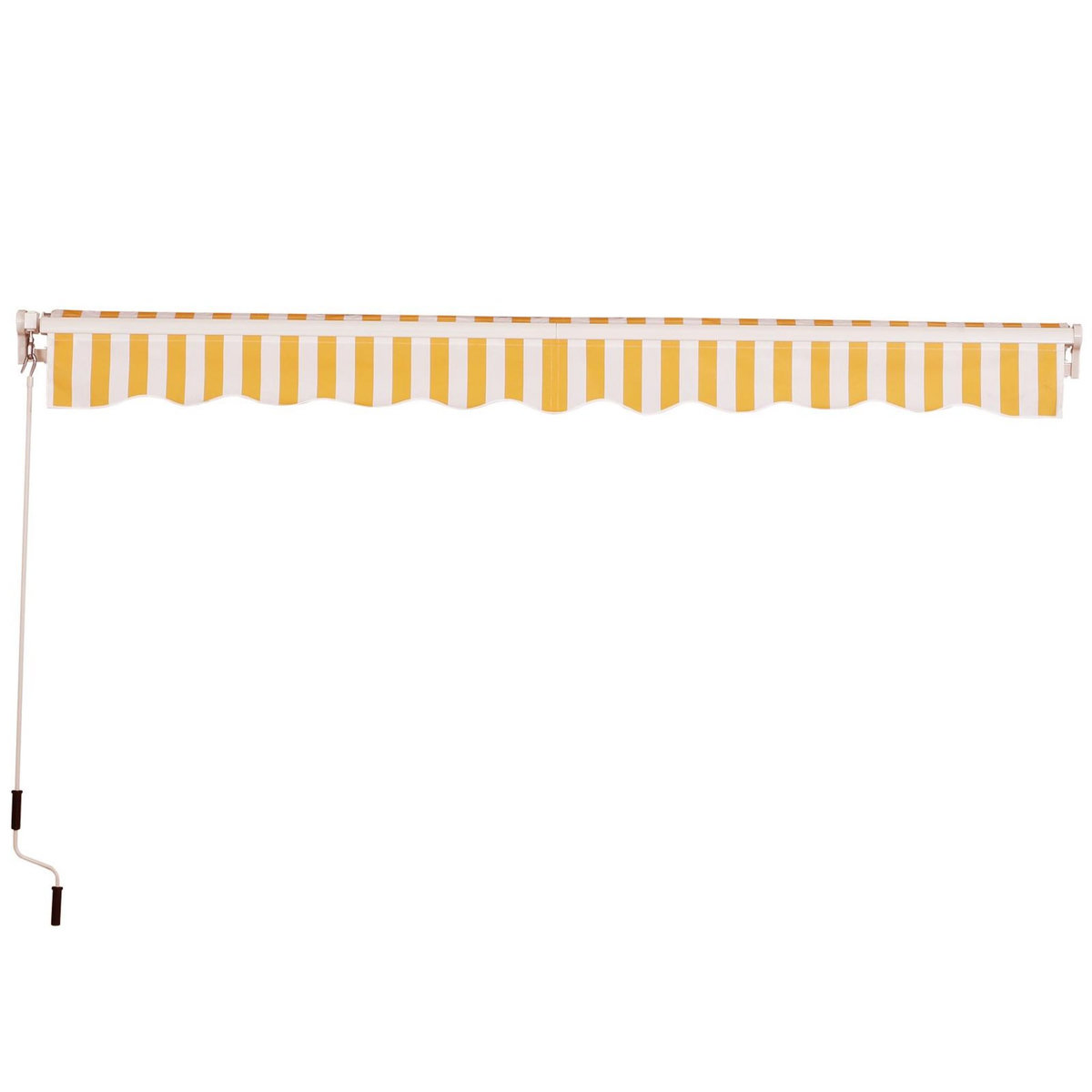 OUTSUNNY Store banne manuel rétractable aluminium polyester imperméabilisé 3L x 2,5l m orange blanc rayé