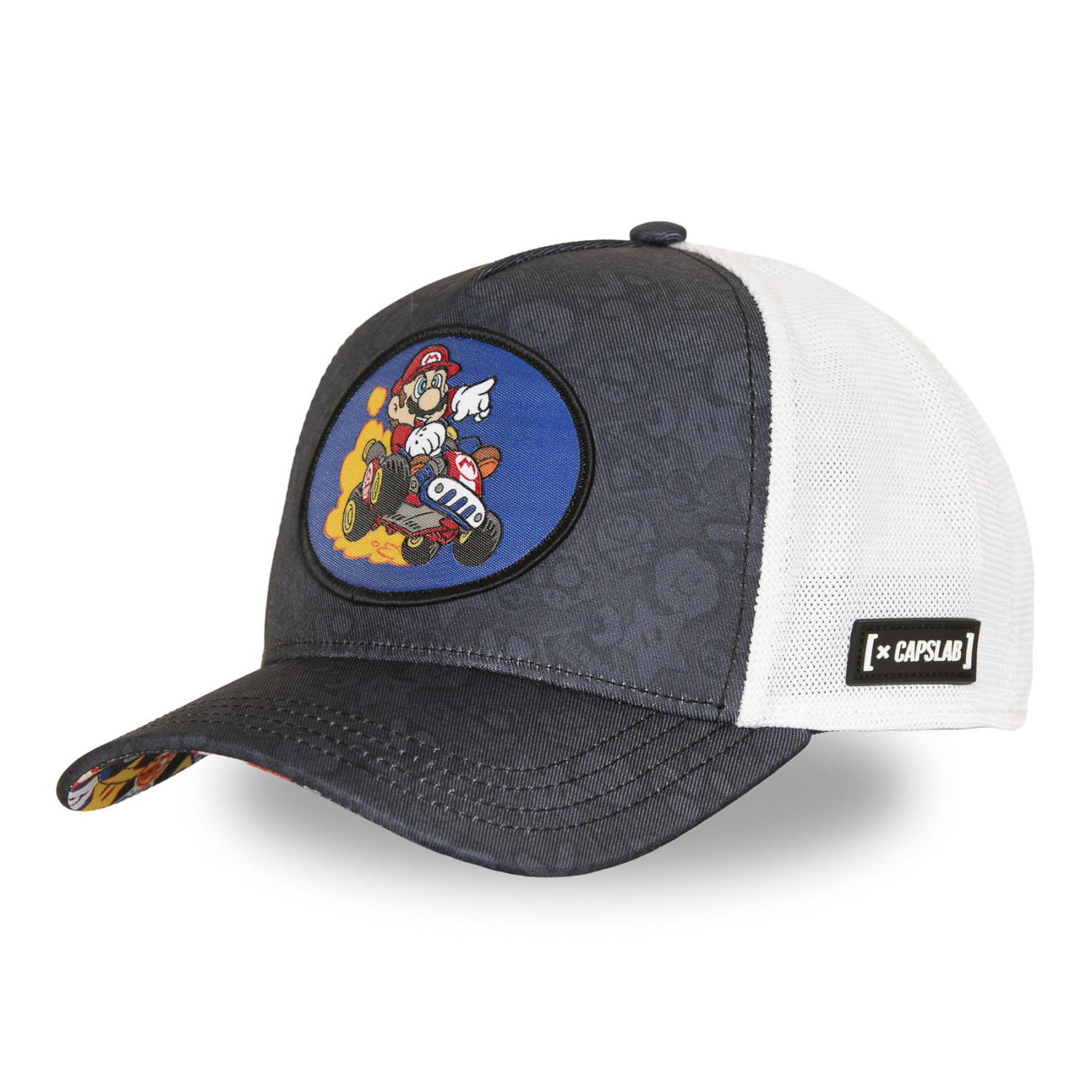 Voir la diapositive 1 : CAPSLAB Casquette trucker premium avec filet et patch Super Mario Kart Mario