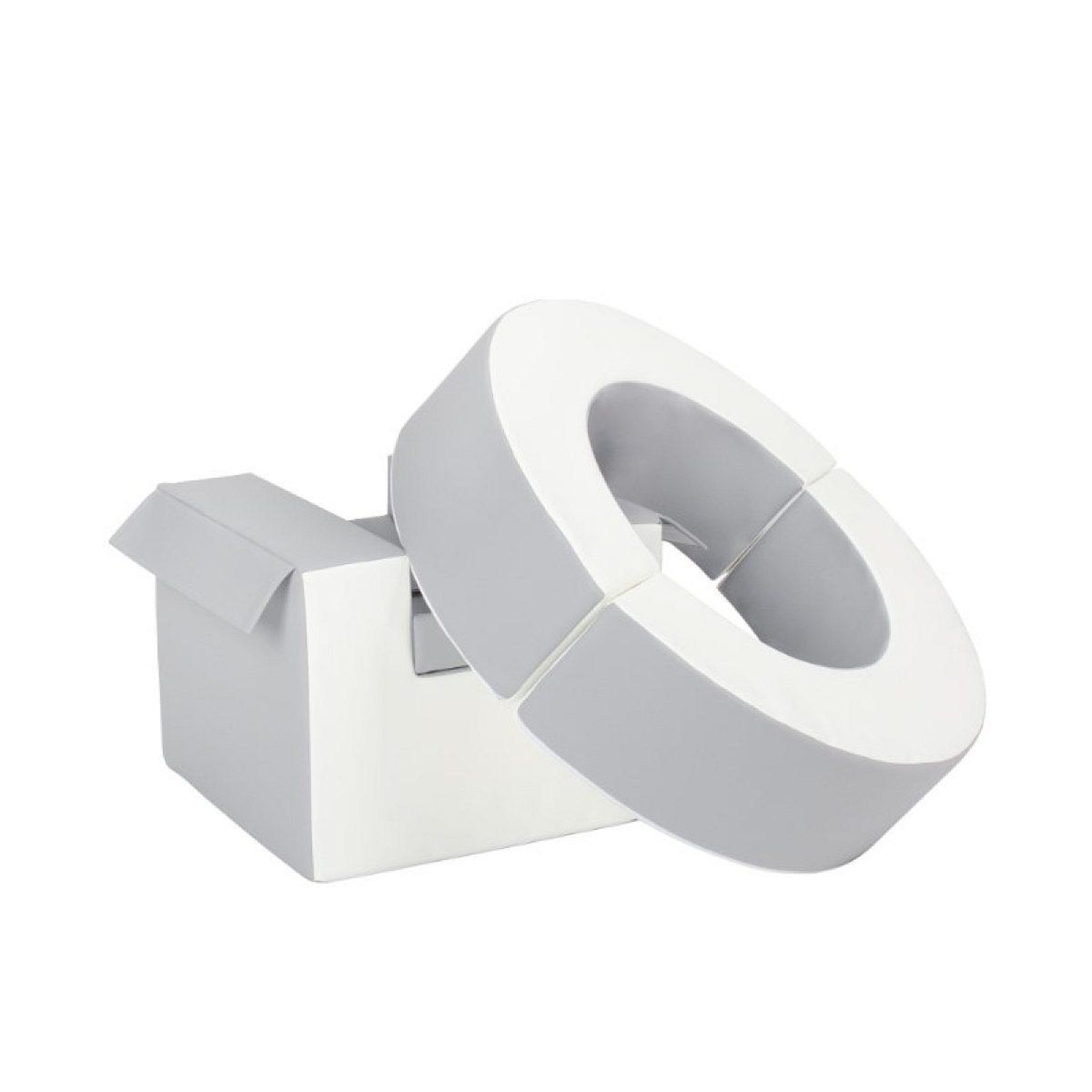 Voir la diapositive 3 : VELINDA Ensemble de cerceaux 3 blocs blanc gris