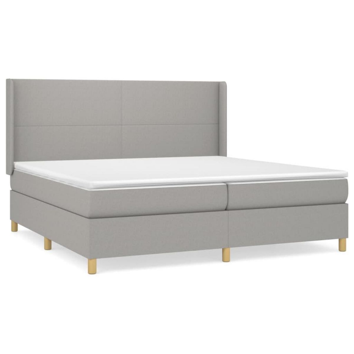 VIDAXL Sommier a lattes de lit avec matelas Gris clair 200x200cm Tissu