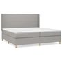 Voir la diapositive 2 : VIDAXL Sommier a lattes de lit avec matelas Gris clair 200x200cm Tissu