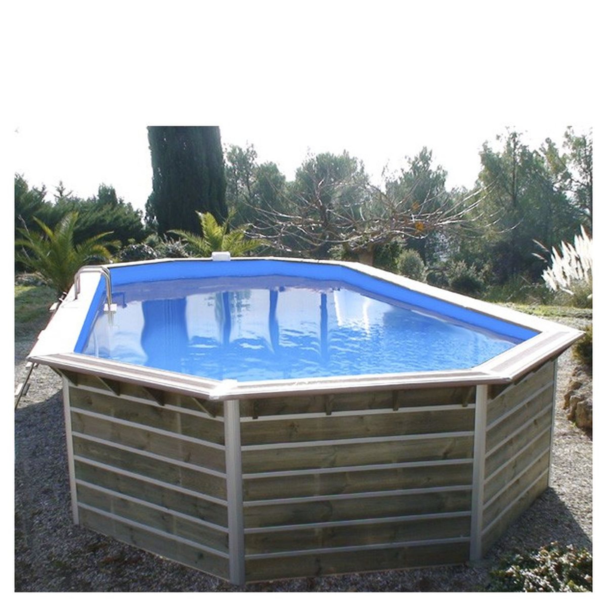 Voir la diapositive 2 : WATERCLIP Piscine en bois longitudinale 730x420x129 SIAYAN