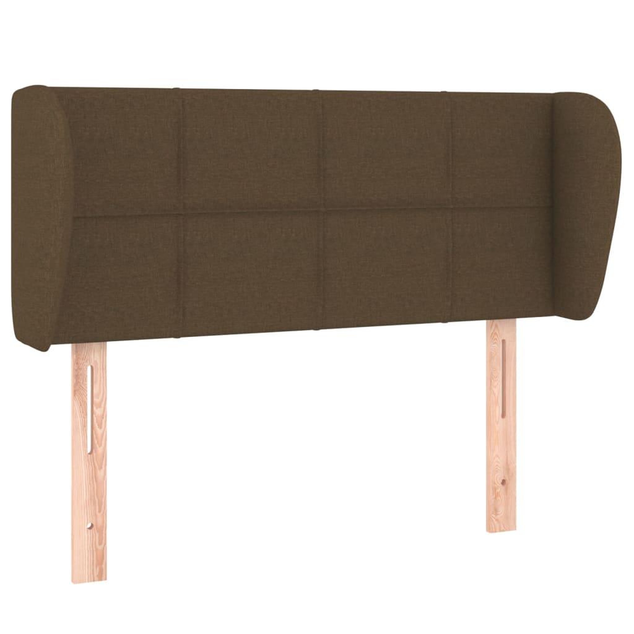 Voir la diapositive 2 : VIDAXL Tete de lit avec oreilles Marron fonce 93x23x78/88 cm Tissu