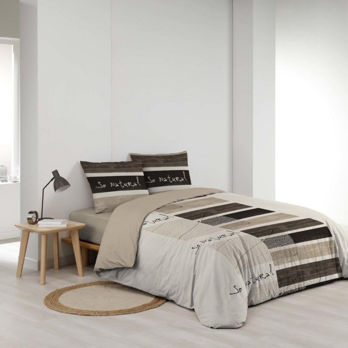 Douceur d'Intérieur Housse de couette 260x240 + 2 taies SO NATURAL 100% coton