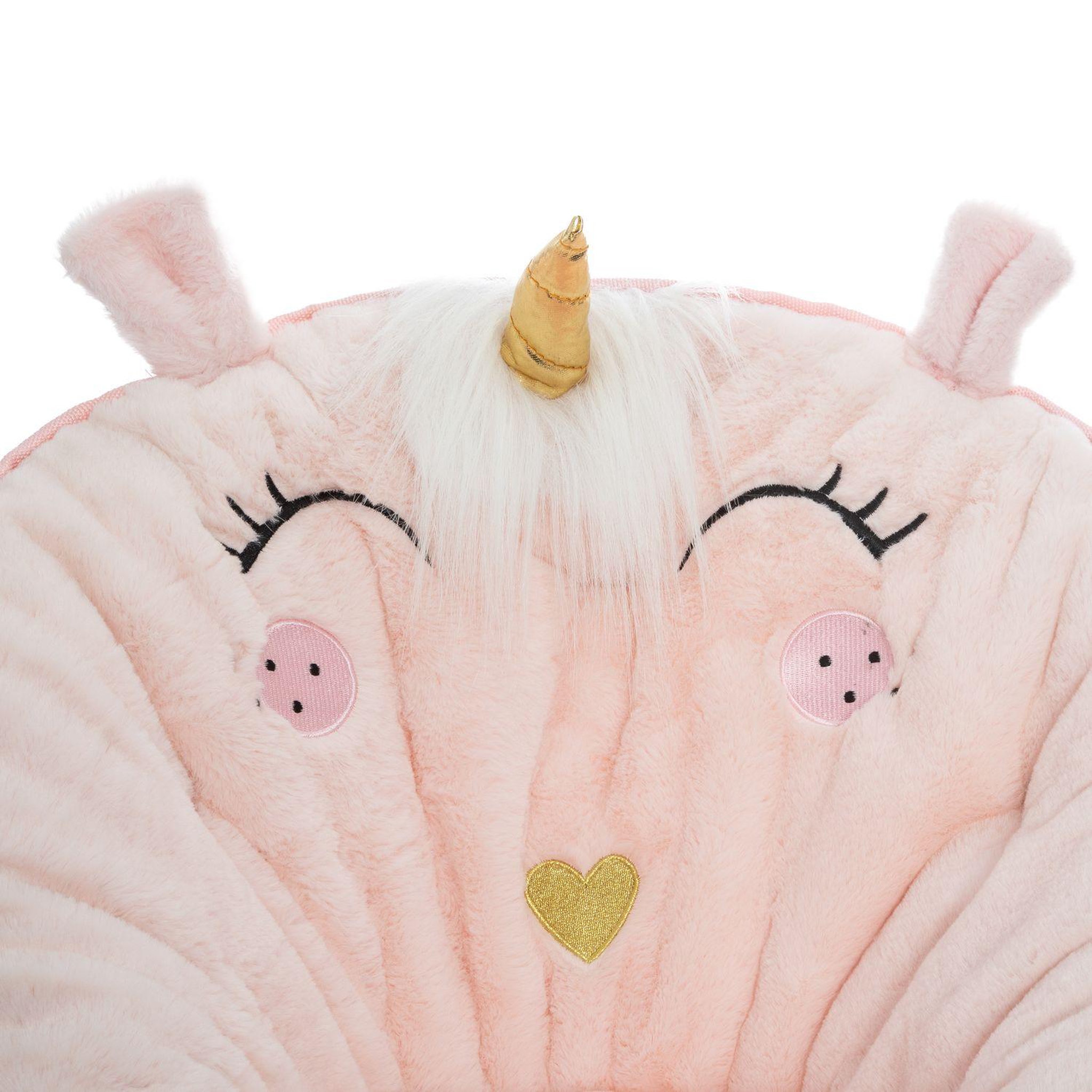 Voir la diapositive 3 : Atmosphera Kids Fauteuil loveuse enfant pliante Licorne - L. 50 x H. 50 cm - Rose