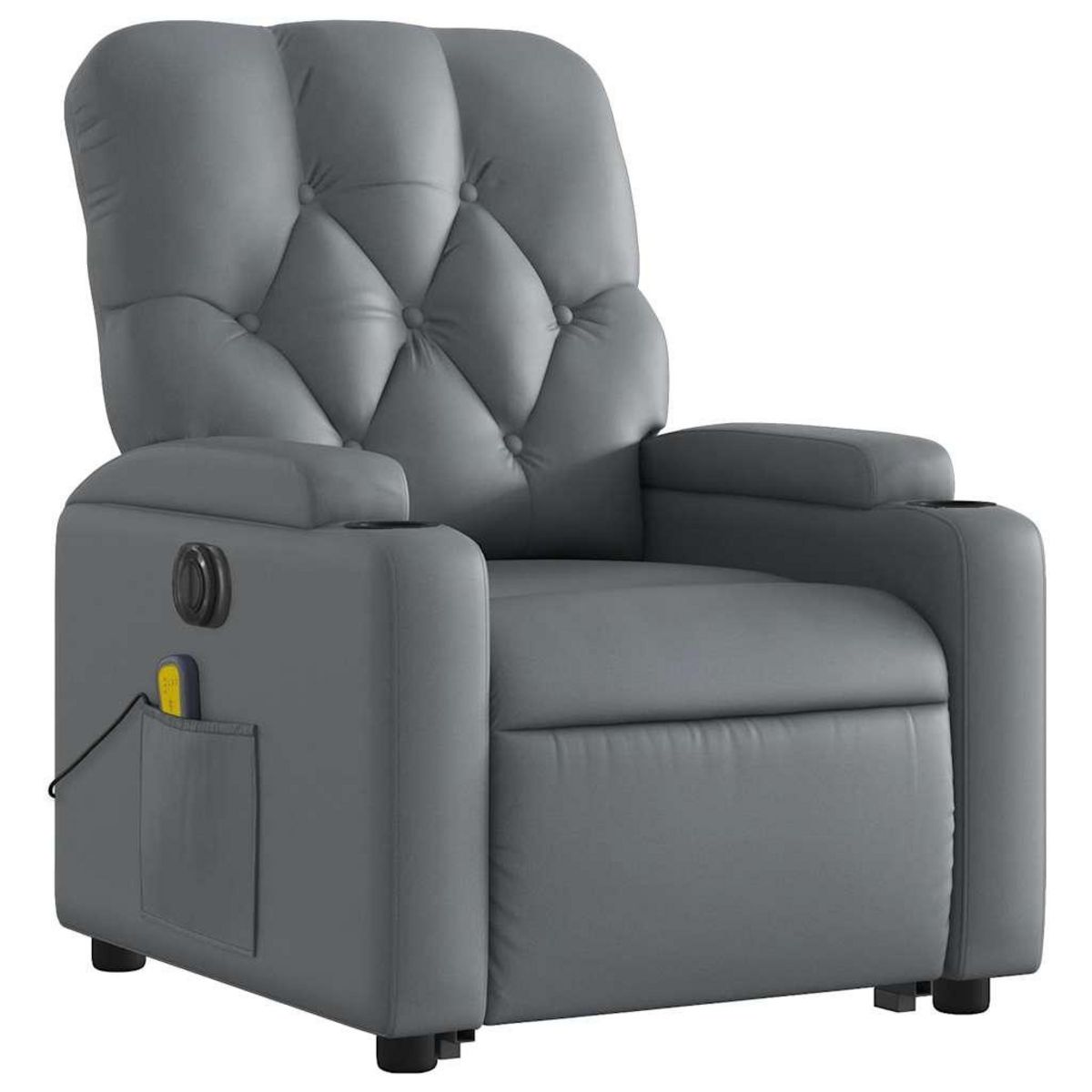 VIDAXL Fauteuil inclinable de massage electrique gris similicuir