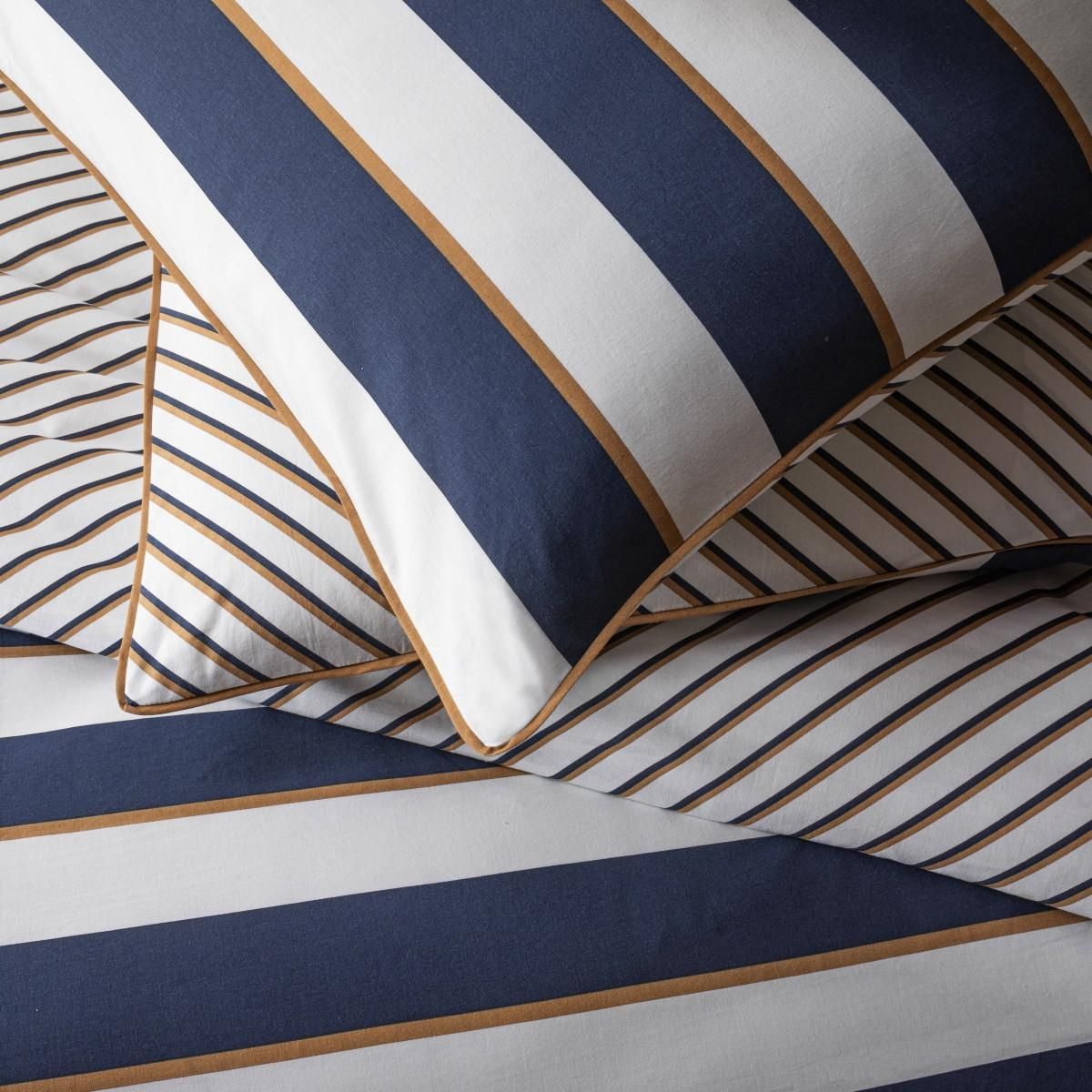 FUTURE HOME Parure de lit 2 personnes à rayures réversible