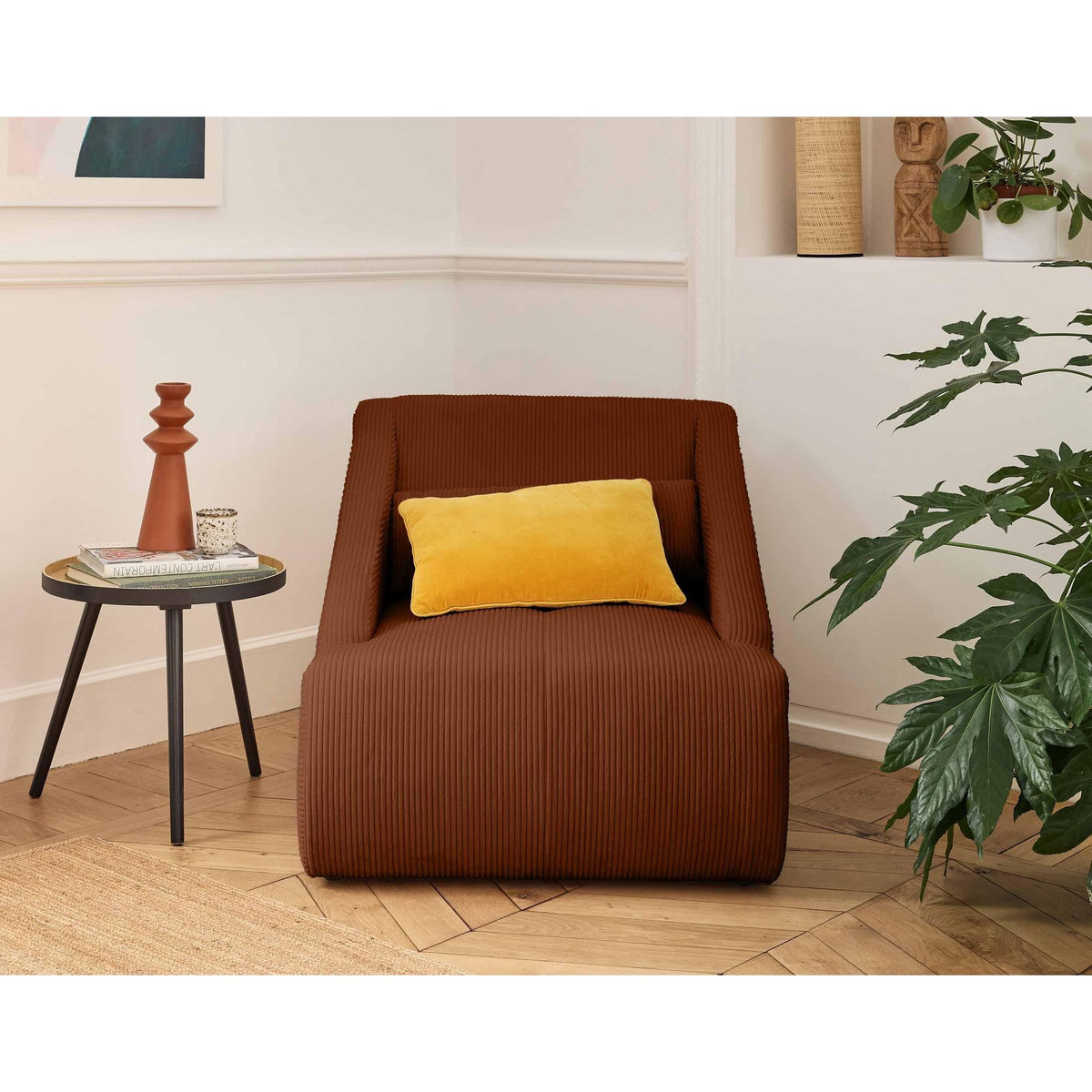 LISA DESIGN Onyx - fauteuil - en velours côtelé