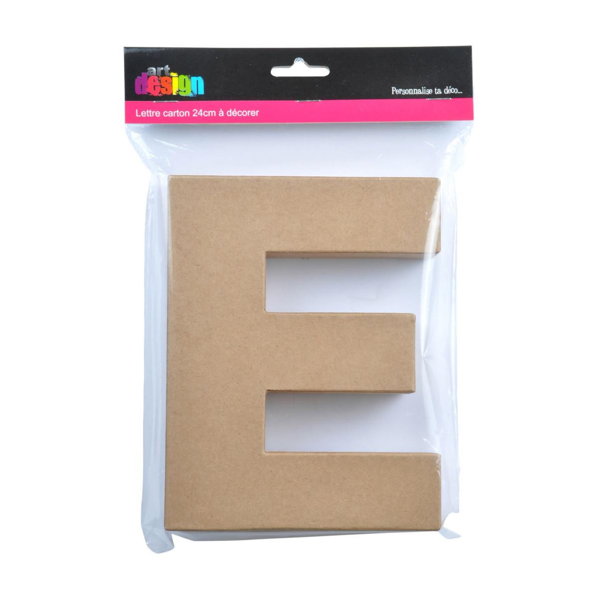 Voir la diapositive 2 : ARTDESIGN Décoration Murale  Lettres Carton E  18cm Naturel