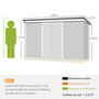 Voir la diapositive 3 : OUTSUNNY Abri de jardin - remise pour outils - cabanon portes verrouillables - dim. 2,8L x 1,3l x 1,72H m - tôle d'acier gris vert