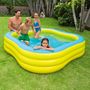 Voir la diapositive 2 : INTEX Piscine Gonflable Carrée  Hublot  Jaune