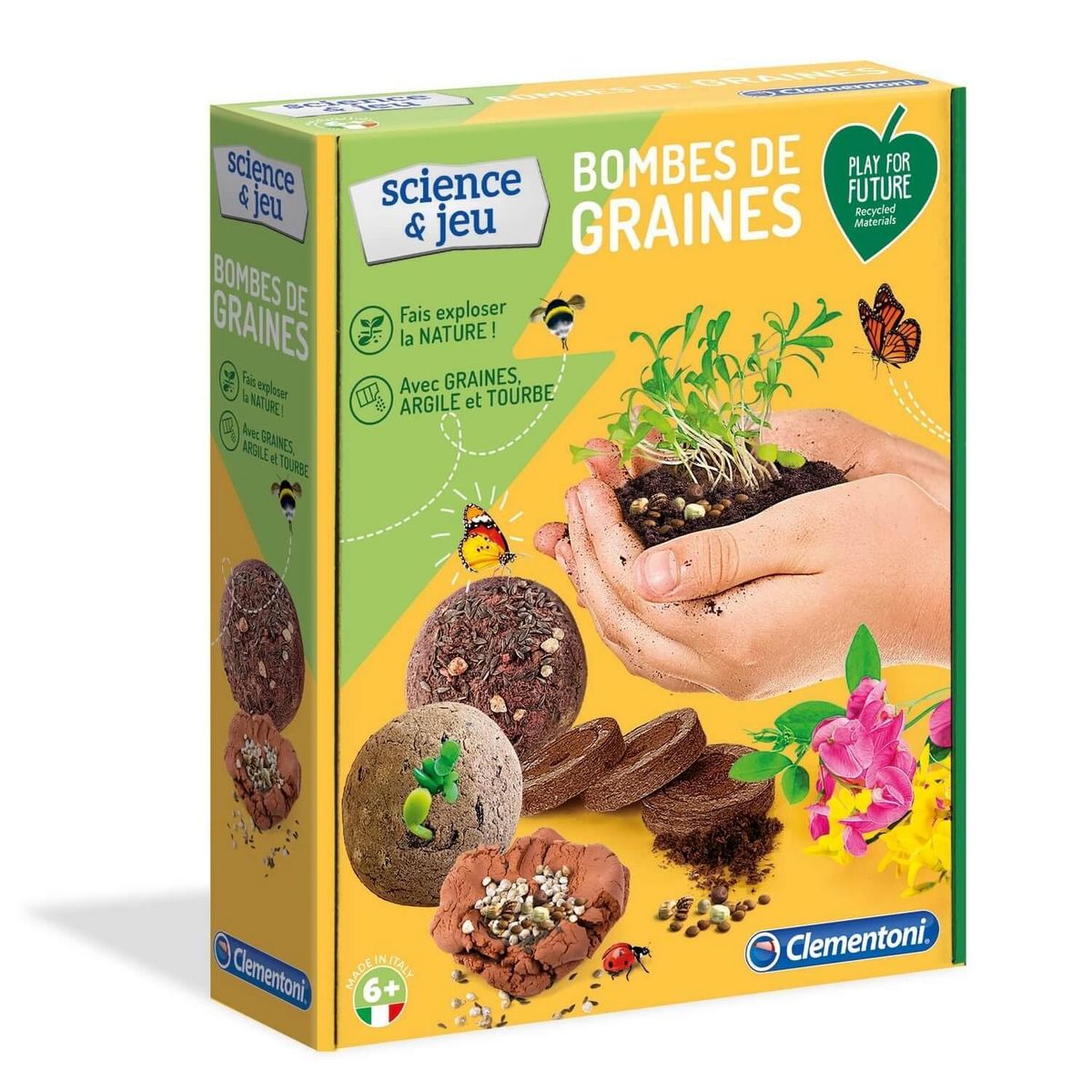 CLEMENTONI Kit sciences et jeu : Play for future : Bombe de graines