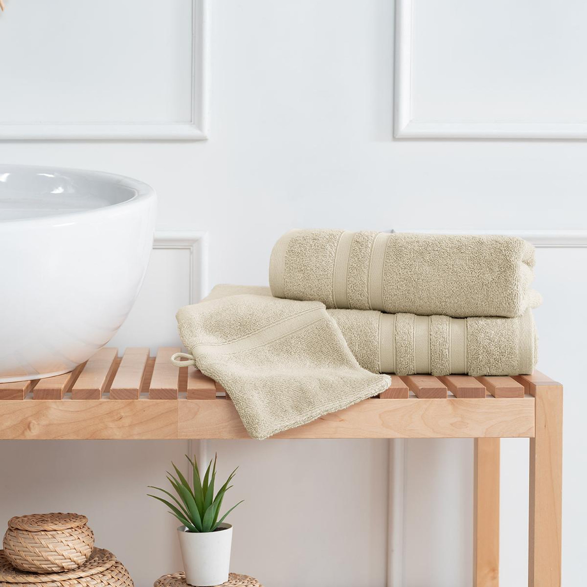 Voir la diapositive 6 : Sensei Maison Ensemble de bain 3 pièces 600 g/m² SENSILK