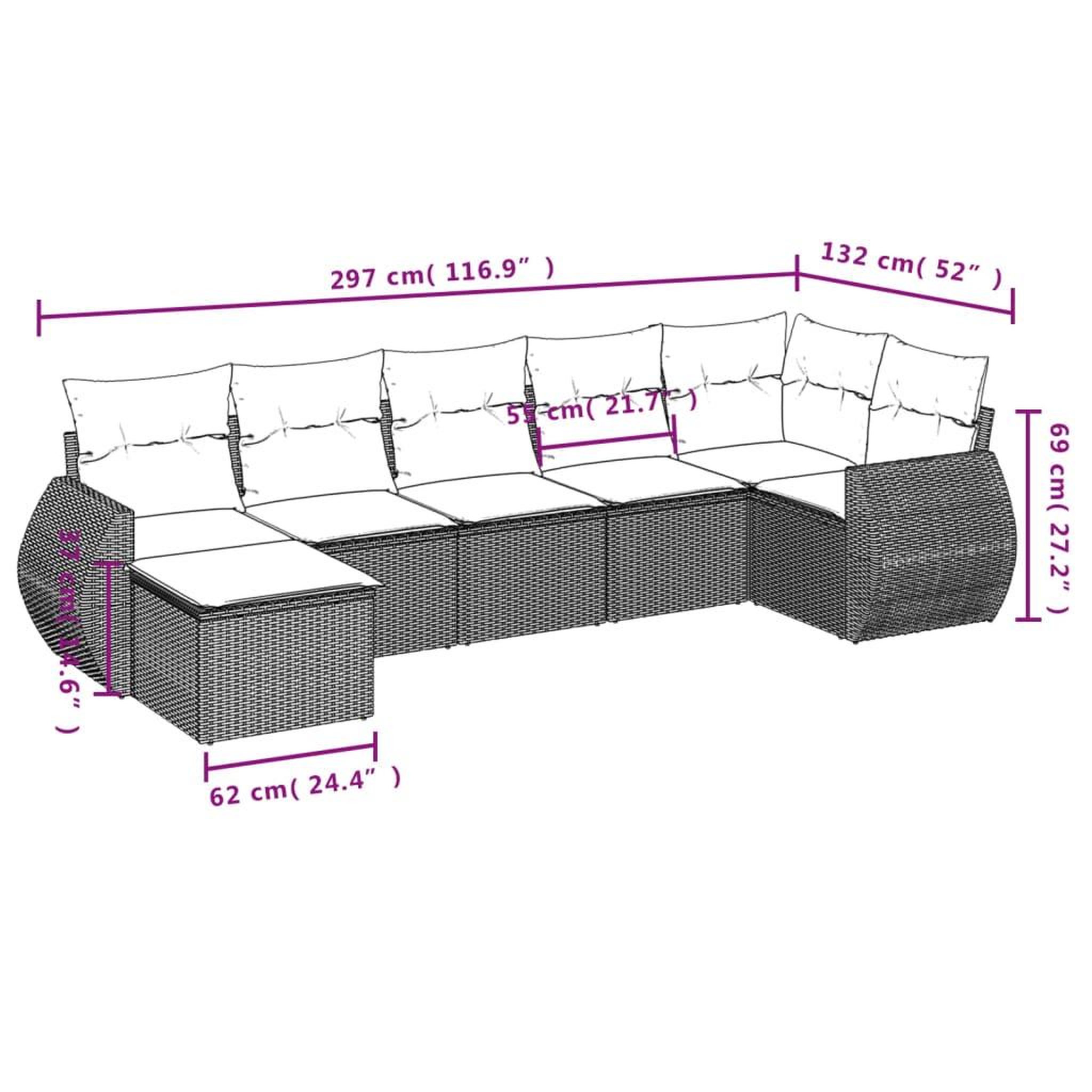 Voir la diapositive 3 : VIDAXL Salon de jardin 7 pcs avec coussins noir resine tressee