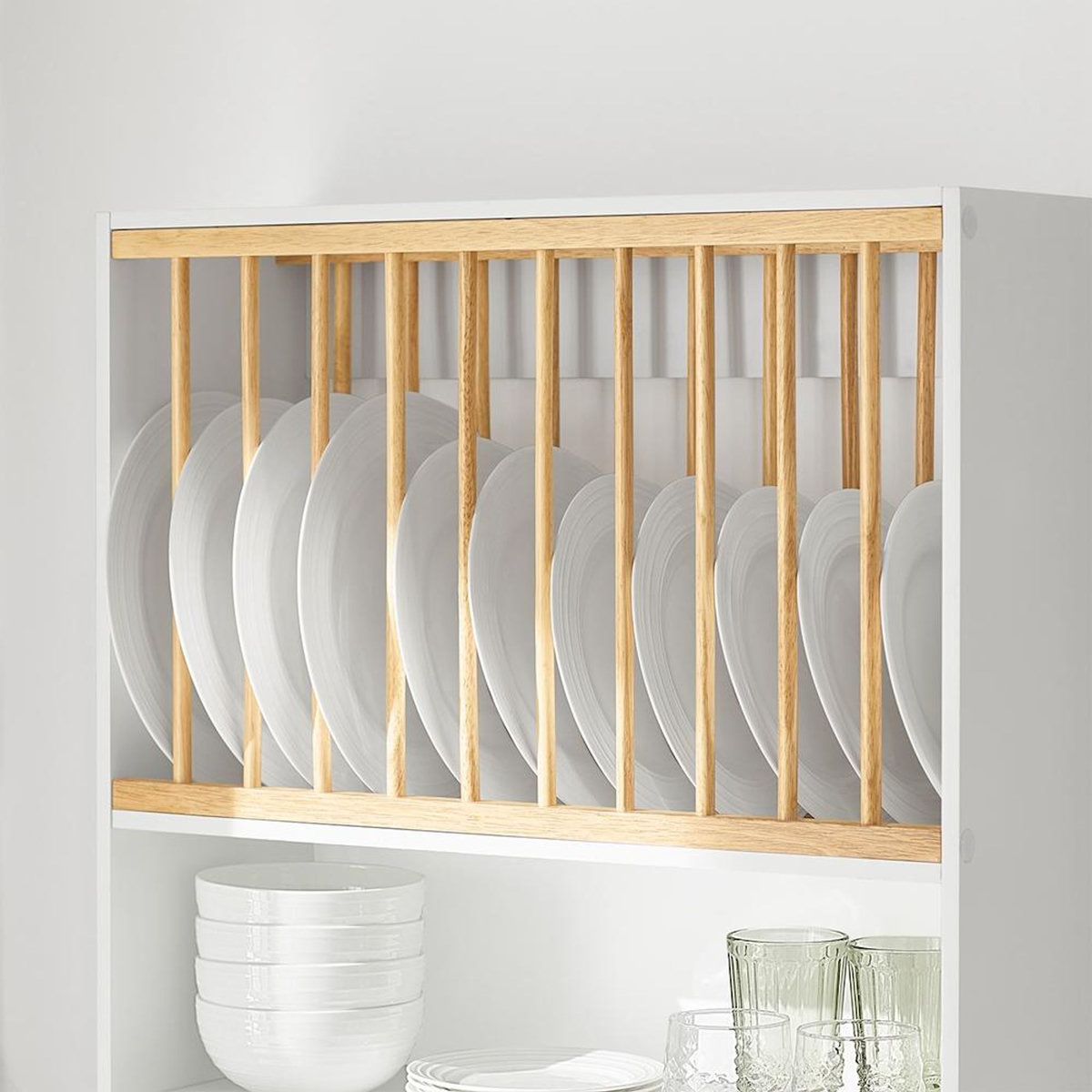 SOBUY Égouttoir à Assiettes Mural Blanc 64x24x71cm KCR09-W