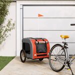 VIDAXL Remorque de velo pour animaux de compagnie orange et gris