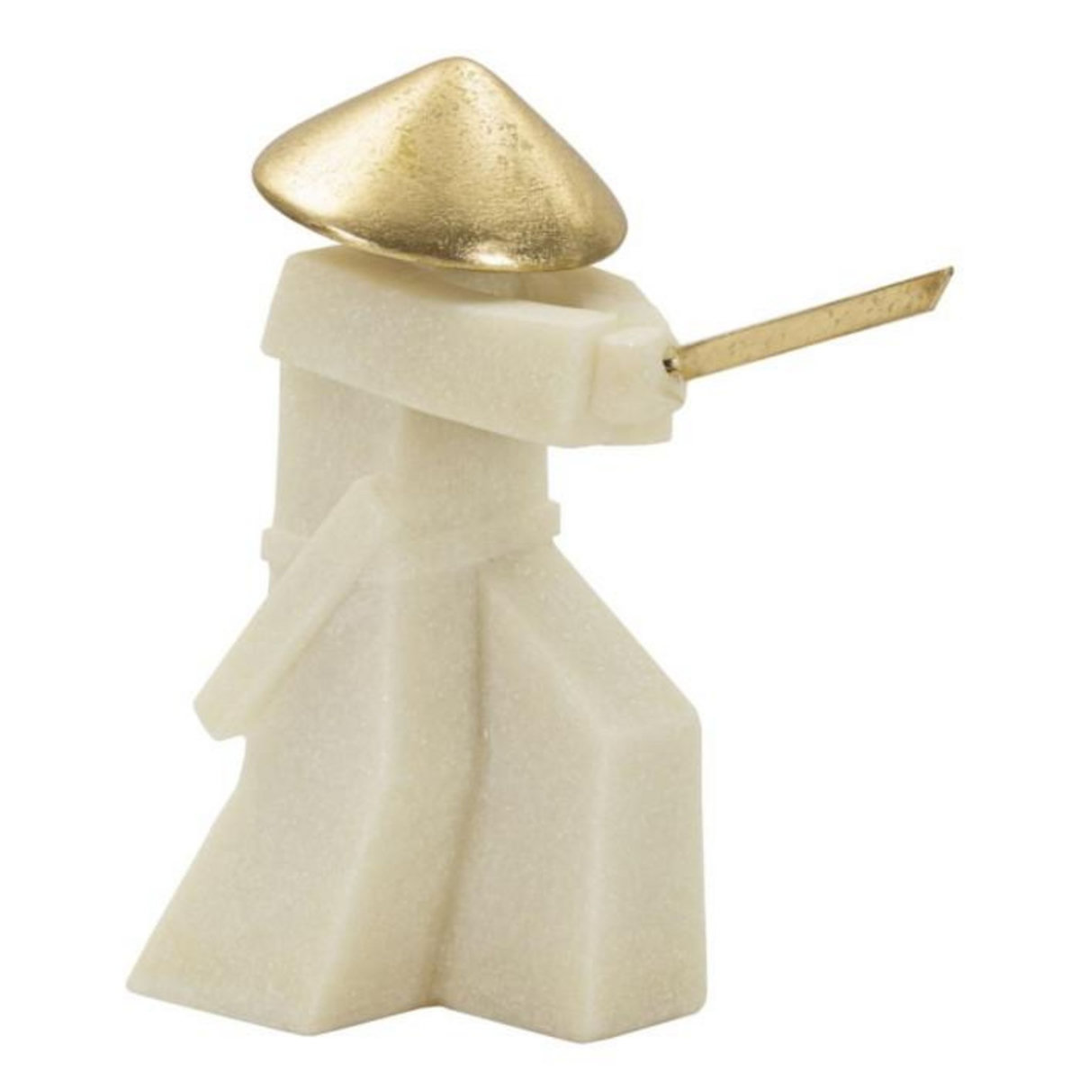 Paris Prix Statuette Déco Samouraï  Toku  30cm Blanc & Or