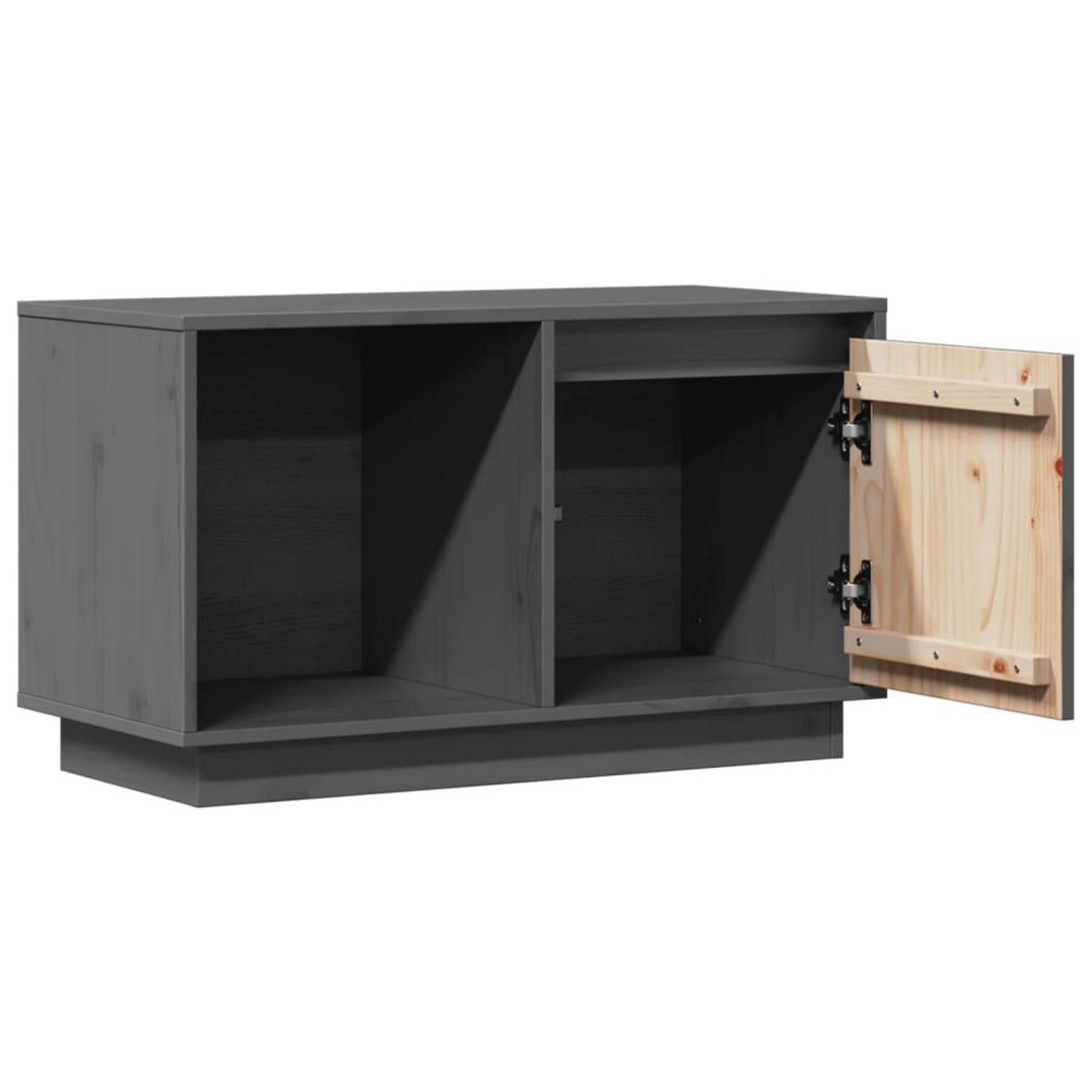 VIDAXL Meuble TV Gris 74x35x44 cm Bois de pin massif
