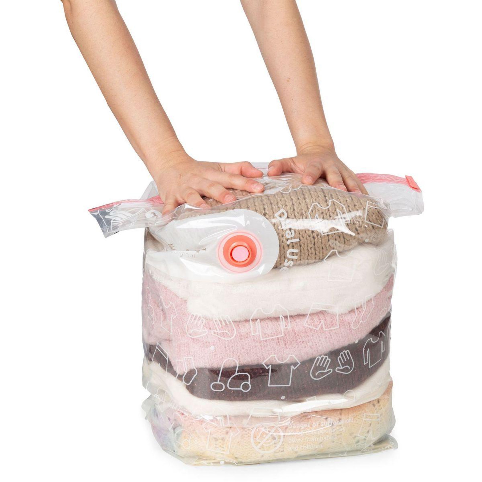 Voir la diapositive 4 : Compactor Housse sac de rangement sous vide manuel compact express