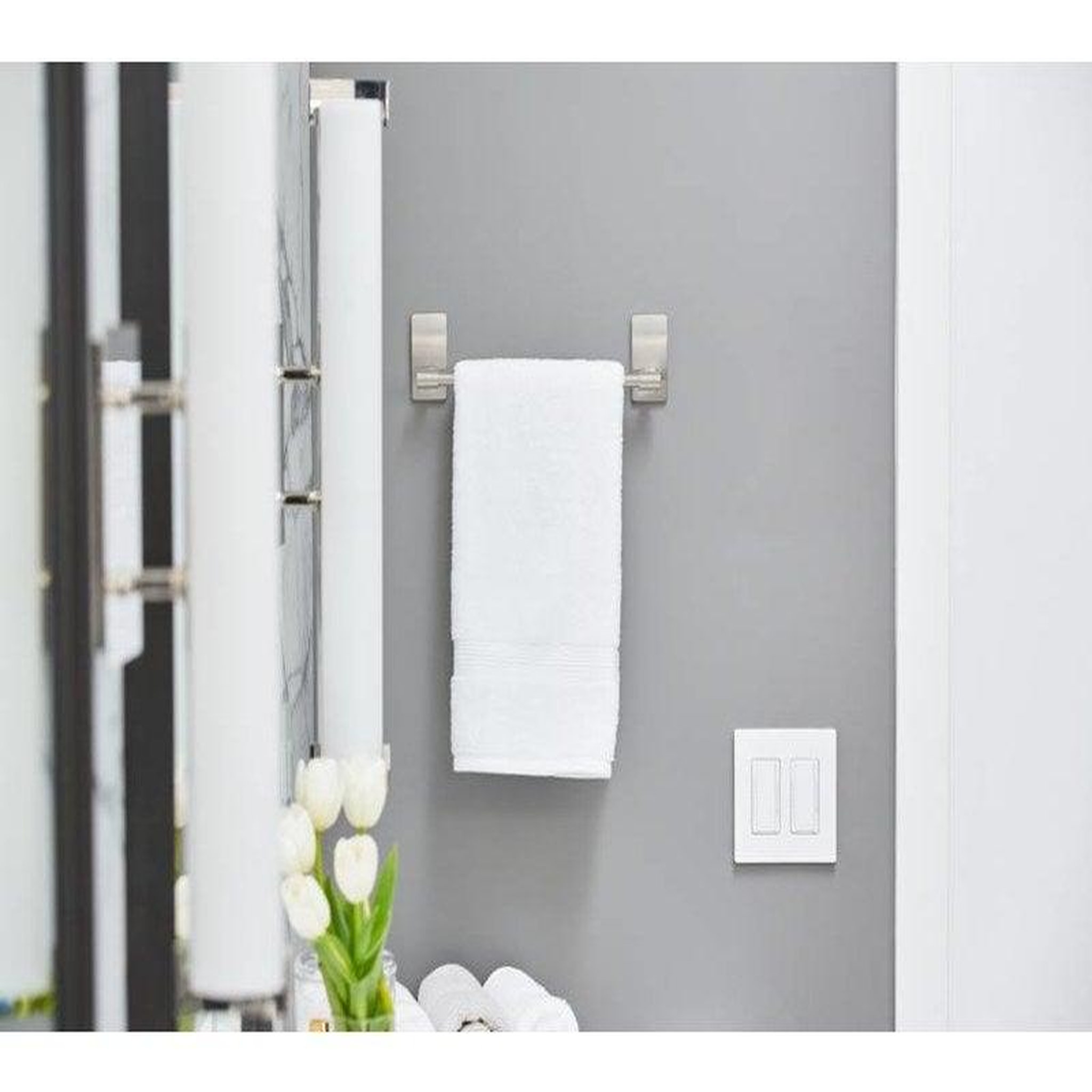 3M Porte-Serviettes 1 Barre Fixe Nickel Satiné
