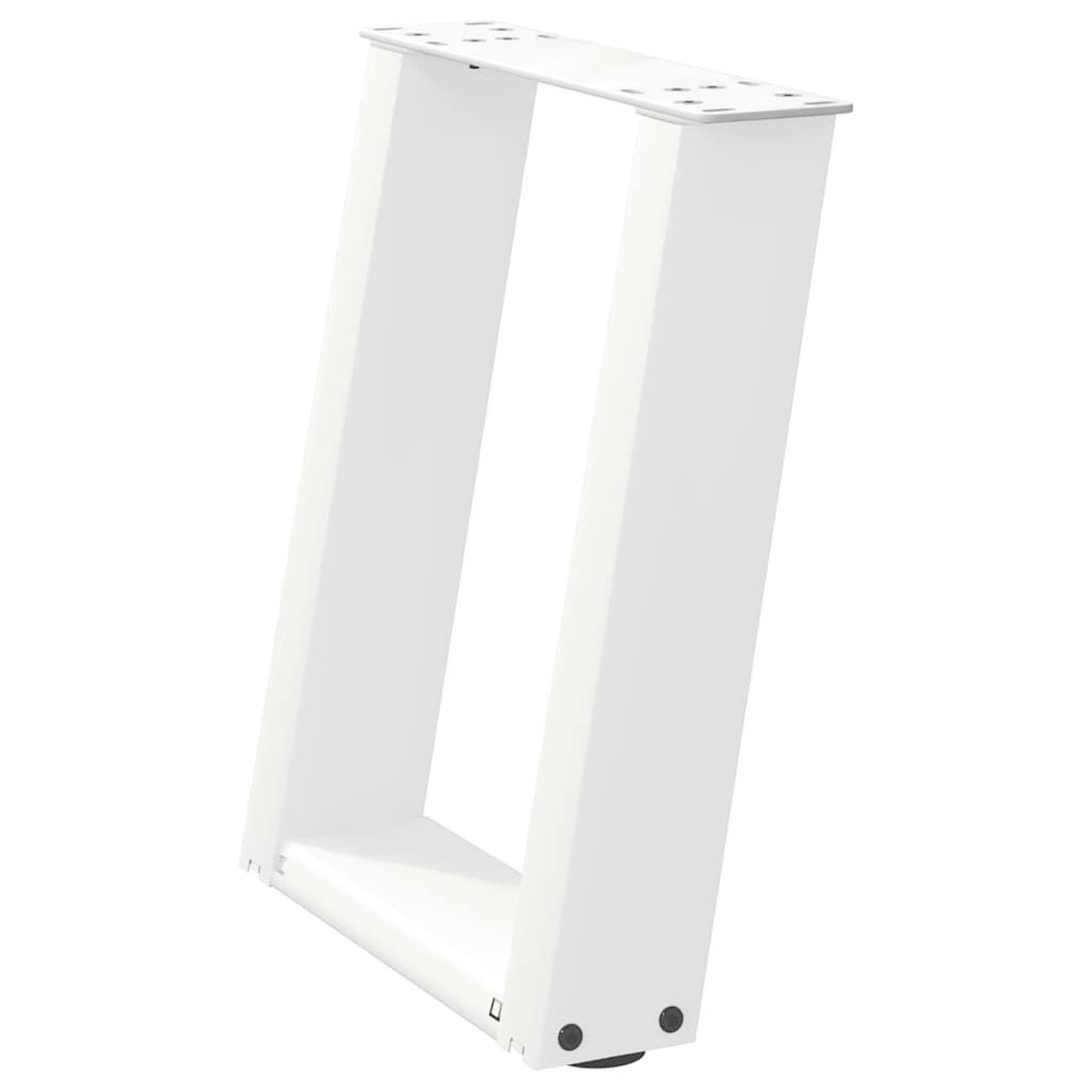 Voir la diapositive 4 : VIDAXL Pieds de table basse forme de U 2 pcs blanc 28x(42-43) cm acier