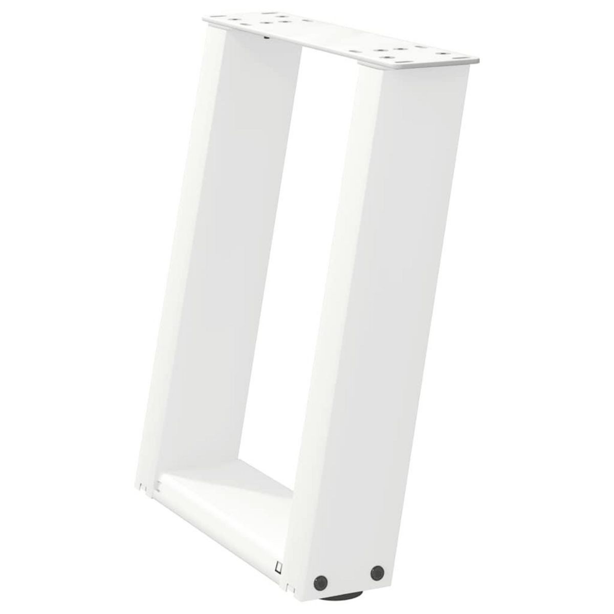 VIDAXL Pieds de table basse forme de U 2 pcs blanc 28x(42-43) cm acier
