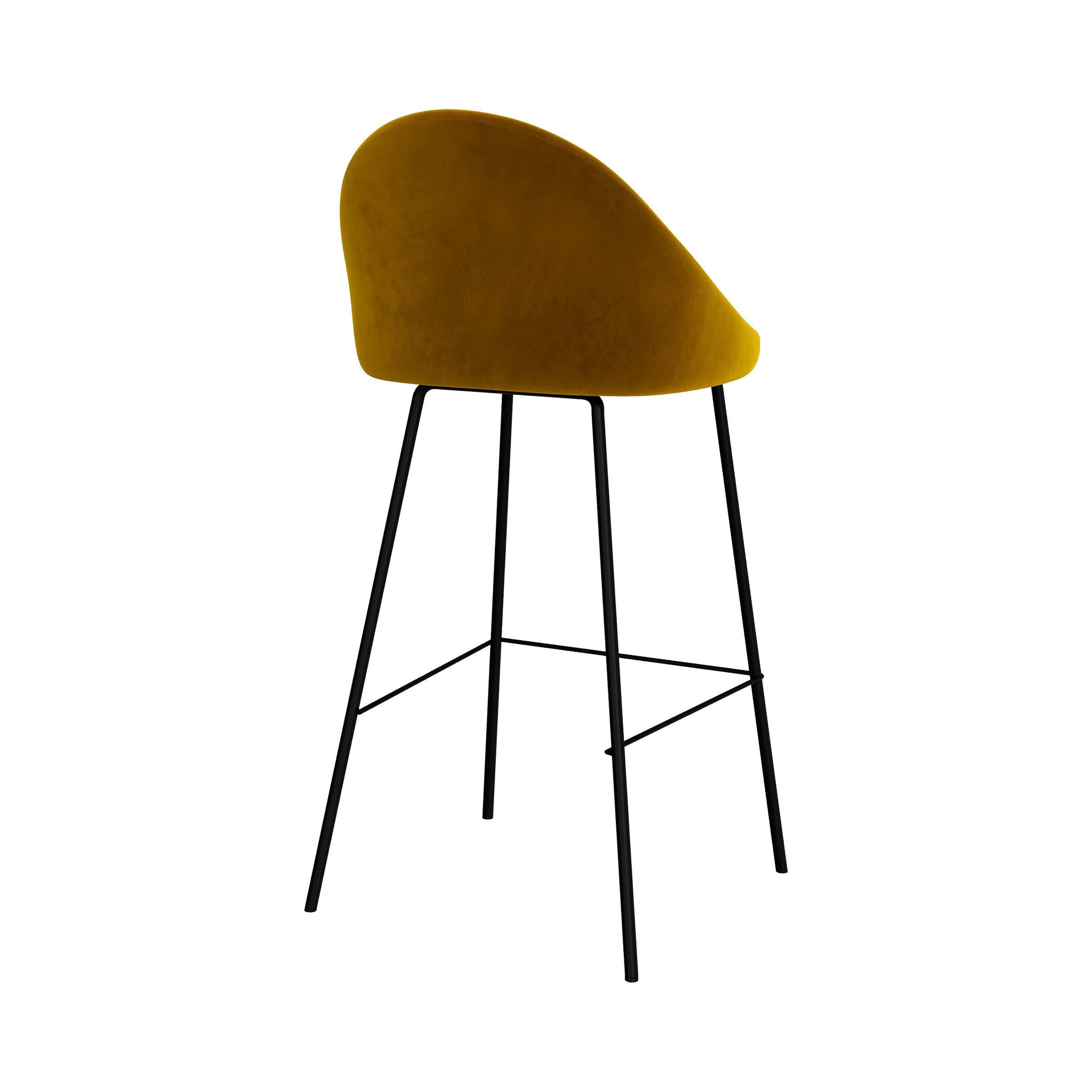 Voir la diapositive 2 : MAISON PAVANE Lot de 2 chaises de bar en velours jaune 75 cm-misty