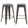 Voir la diapositive 1 : Rendez vous déco Lot de 2 tabourets pour îlot central 66 cm en métal gris mat-Indus