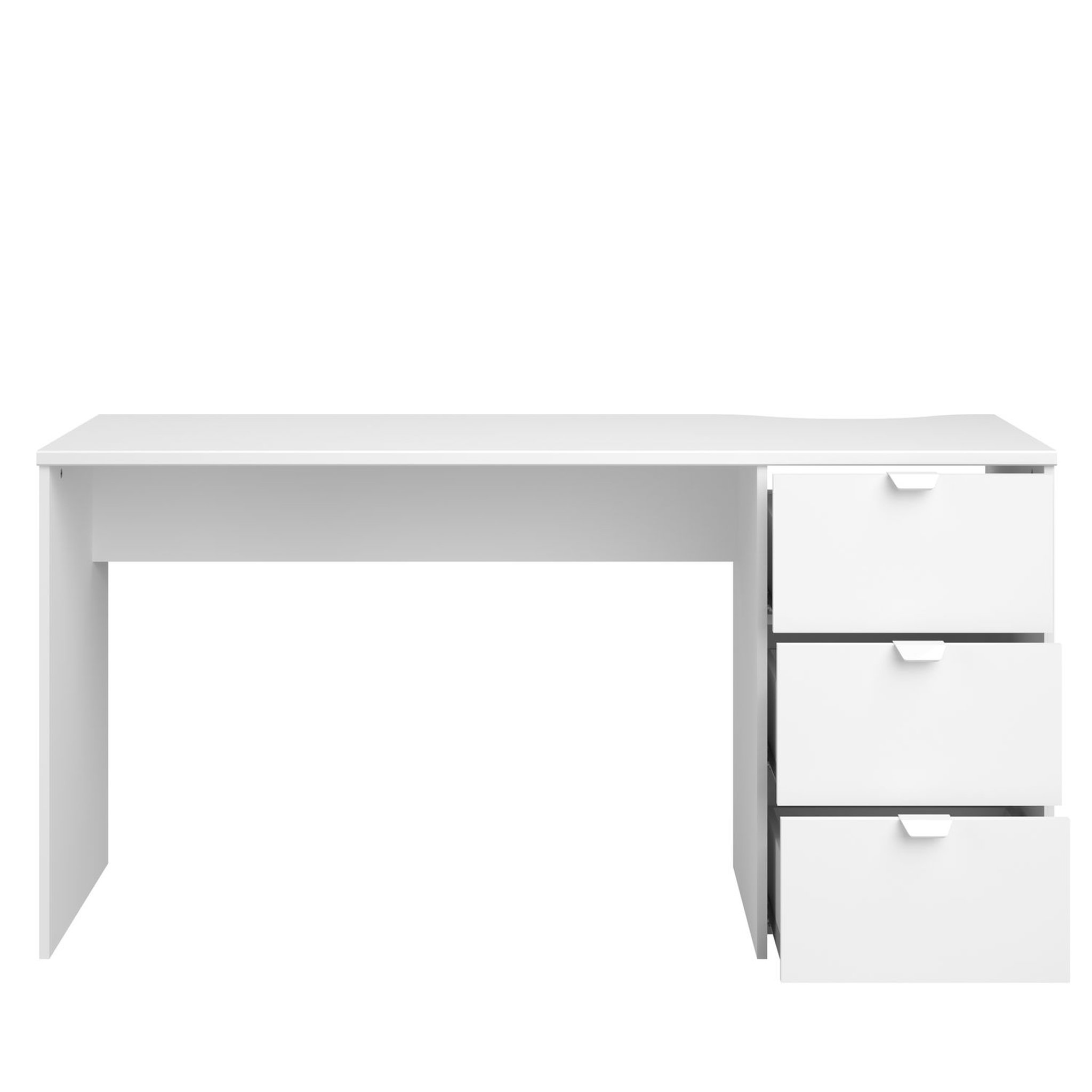 Voir la diapositive 3 : Bureau droit 3 tiroirs L150cm WHITE