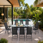 Voir la diapositive 2 : CONCEPT USINE Table de jardin extensible et 8 fauteuils en alu et toile PVC BRESCIA