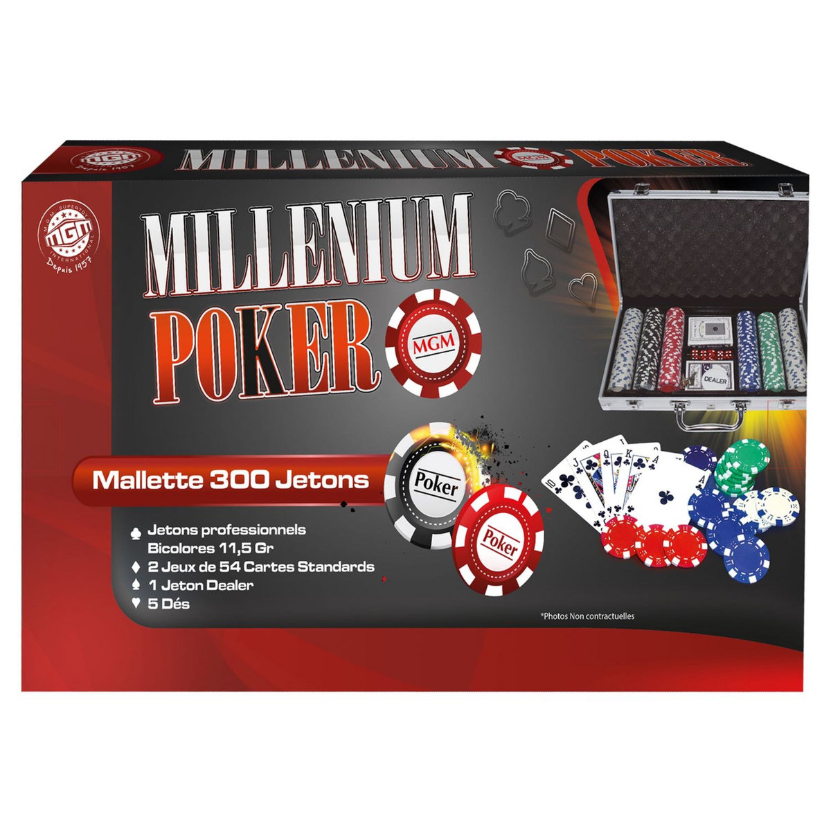 Malette 300 jetons Millenium Poker