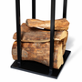 Voir la diapositive 4 : ID MARKET Range bûches vertical acier noir avec étagère H.112 CM pour cheminée