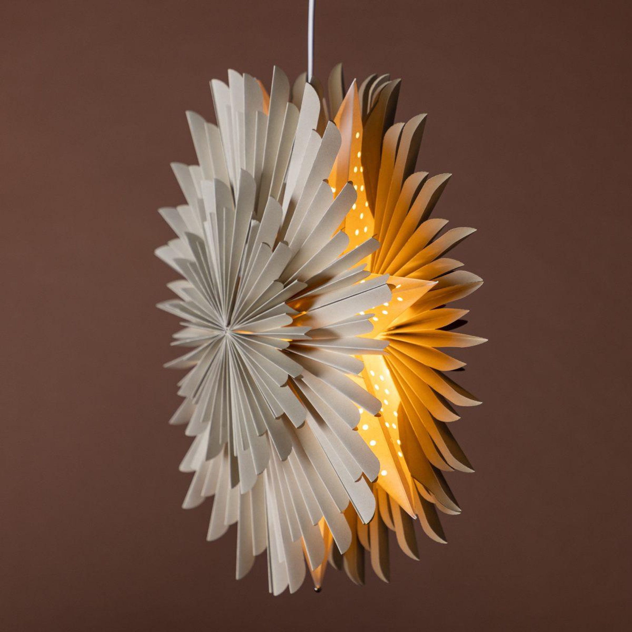 Voir la diapositive 6 : Paris Prix Lampe suspension design  selen  46cm beige