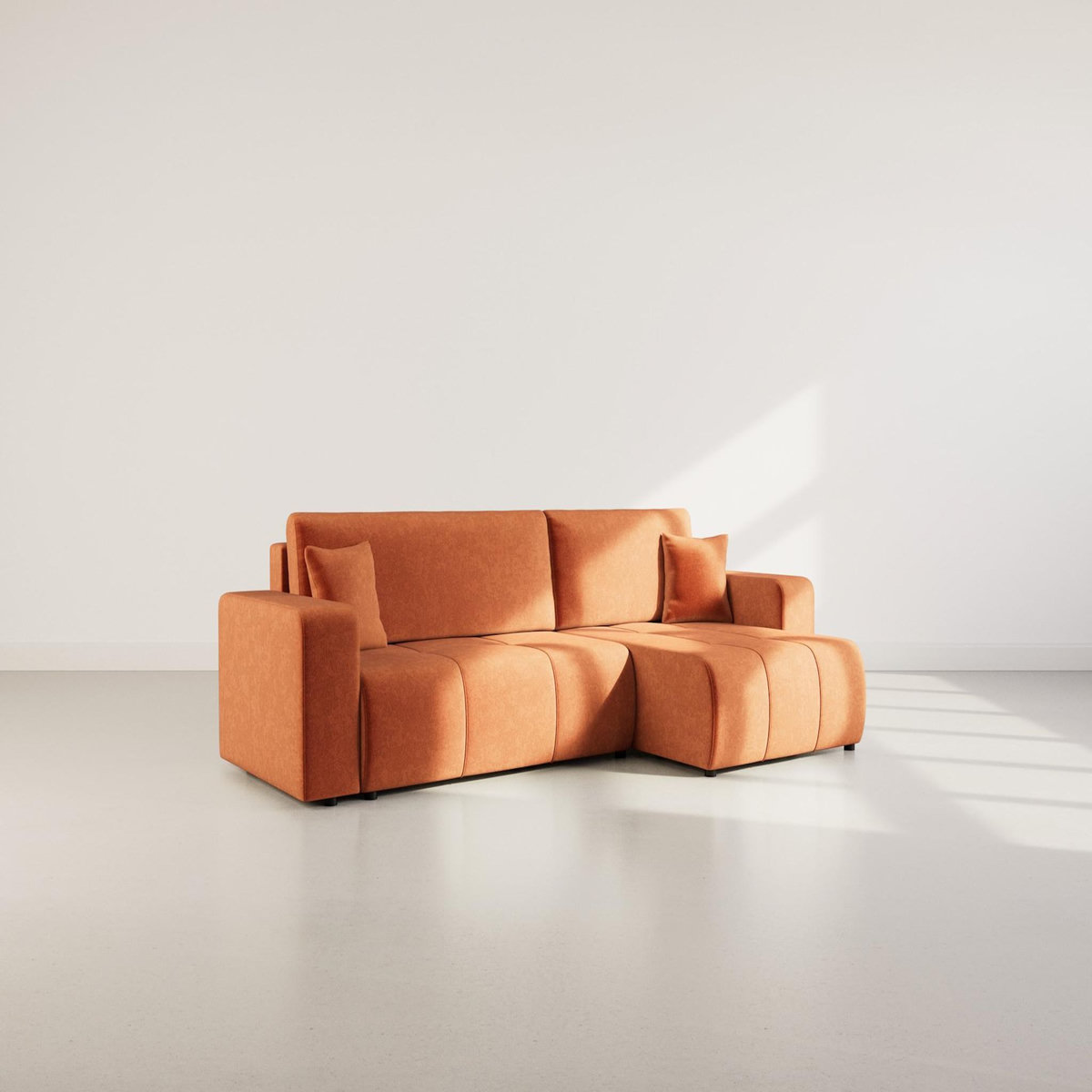 BEST MOBILIER Nicole - canapé d'angle réversible 5 places convertible avec coffre en tissu