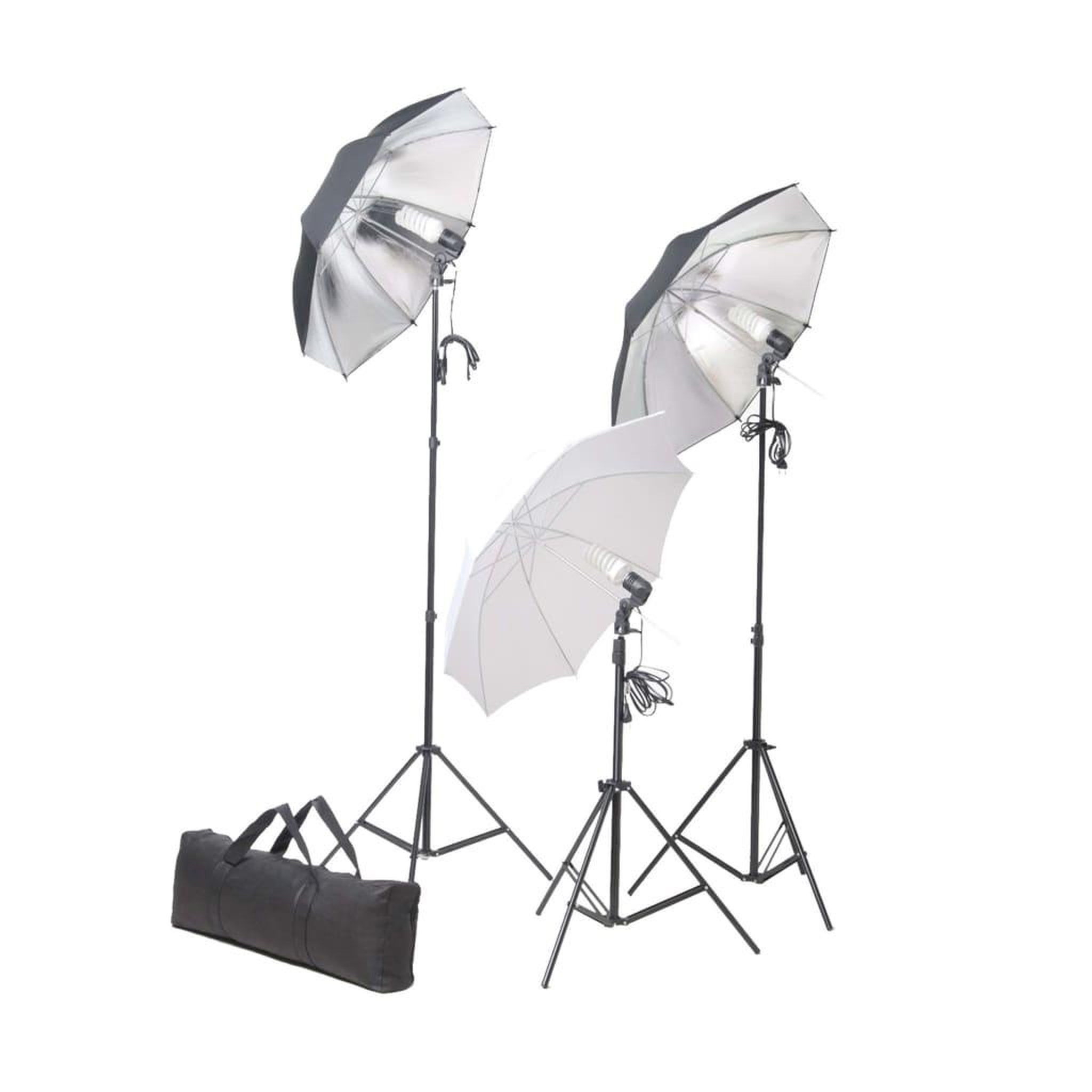 Voir la diapositive 3 : VIDAXL Kit de studio photo avec lampes toile de fond et reflecteur