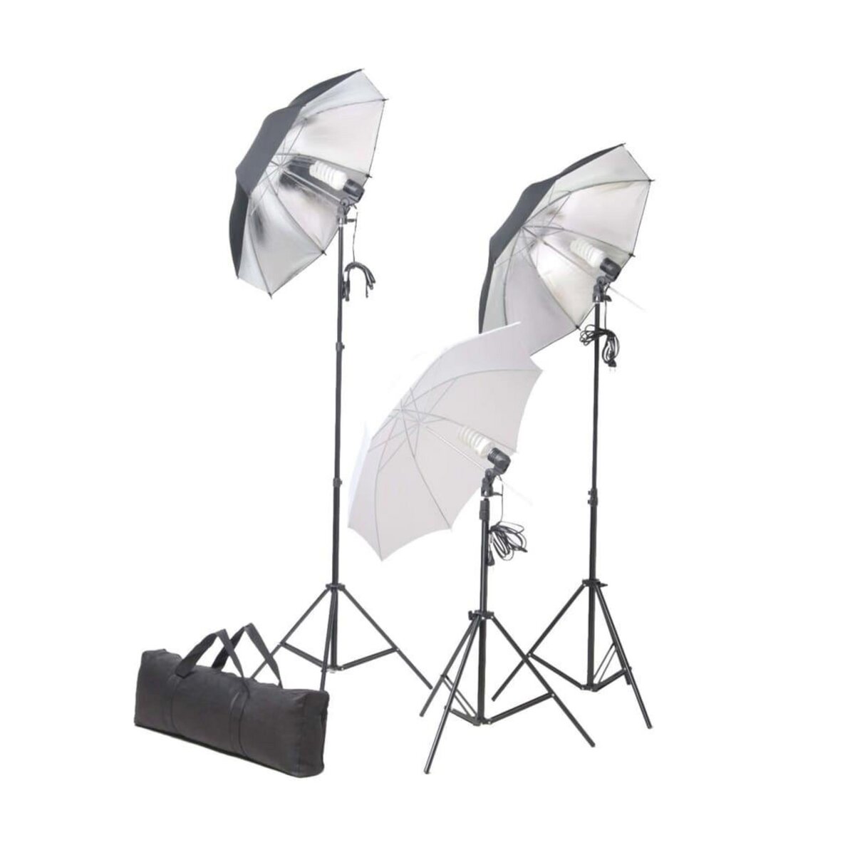 VIDAXL Kit de studio photo avec lampes toile de fond et reflecteur