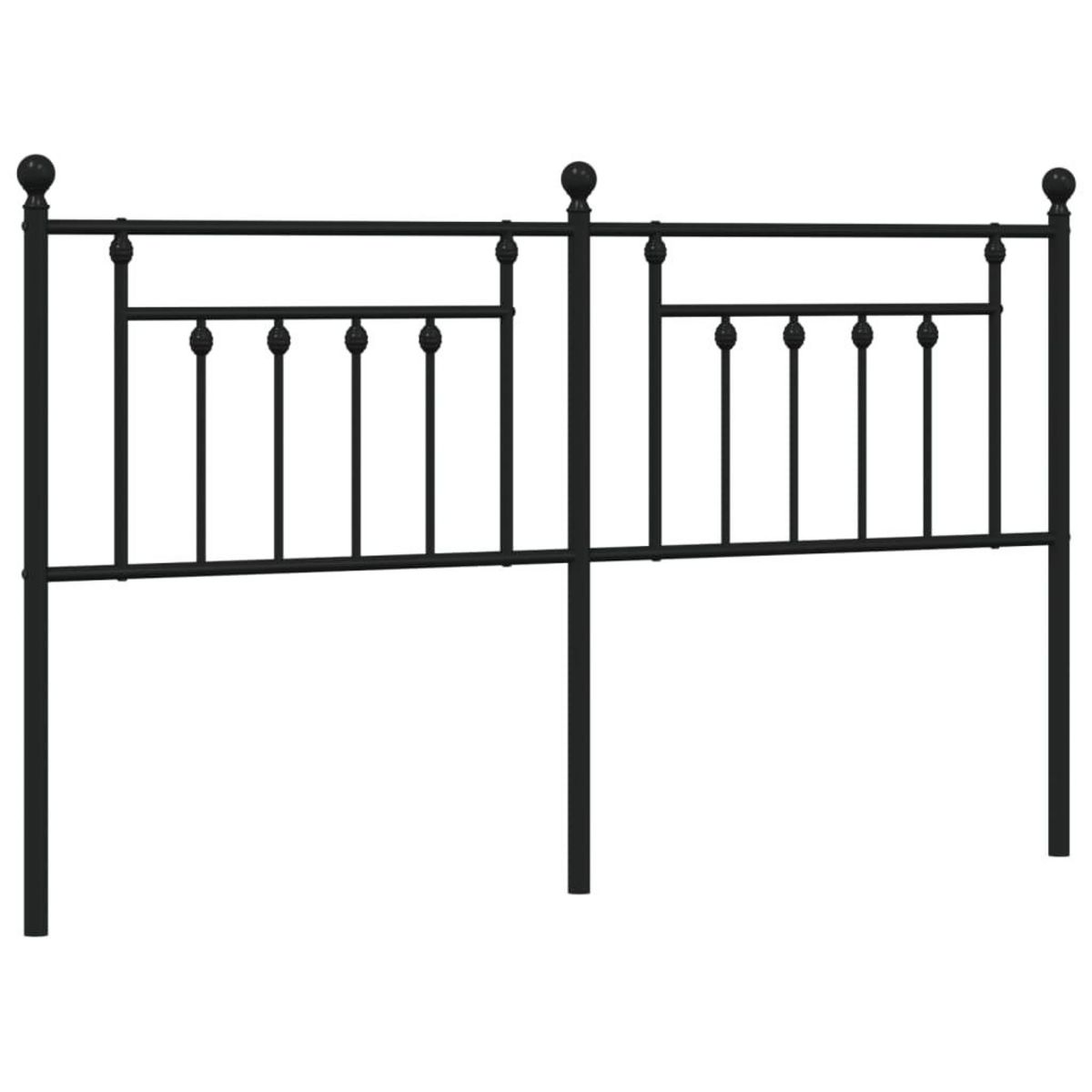 VIDAXL Tete de lit metal noir 180 cm