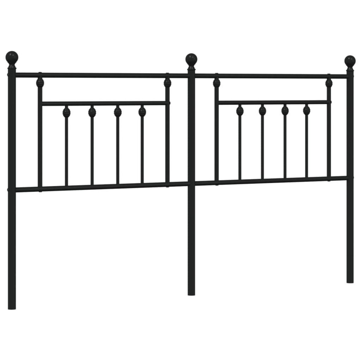 VIDAXL Tete de lit metal noir 180 cm