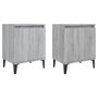Voir la diapositive 2 : VIDAXL Tables de chevet avec pieds en metal sonoma gris 40x30x50 cm