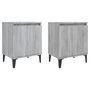 Voir la diapositive 2 : VIDAXL Tables de chevet avec pieds en metal sonoma gris 40x30x50 cm