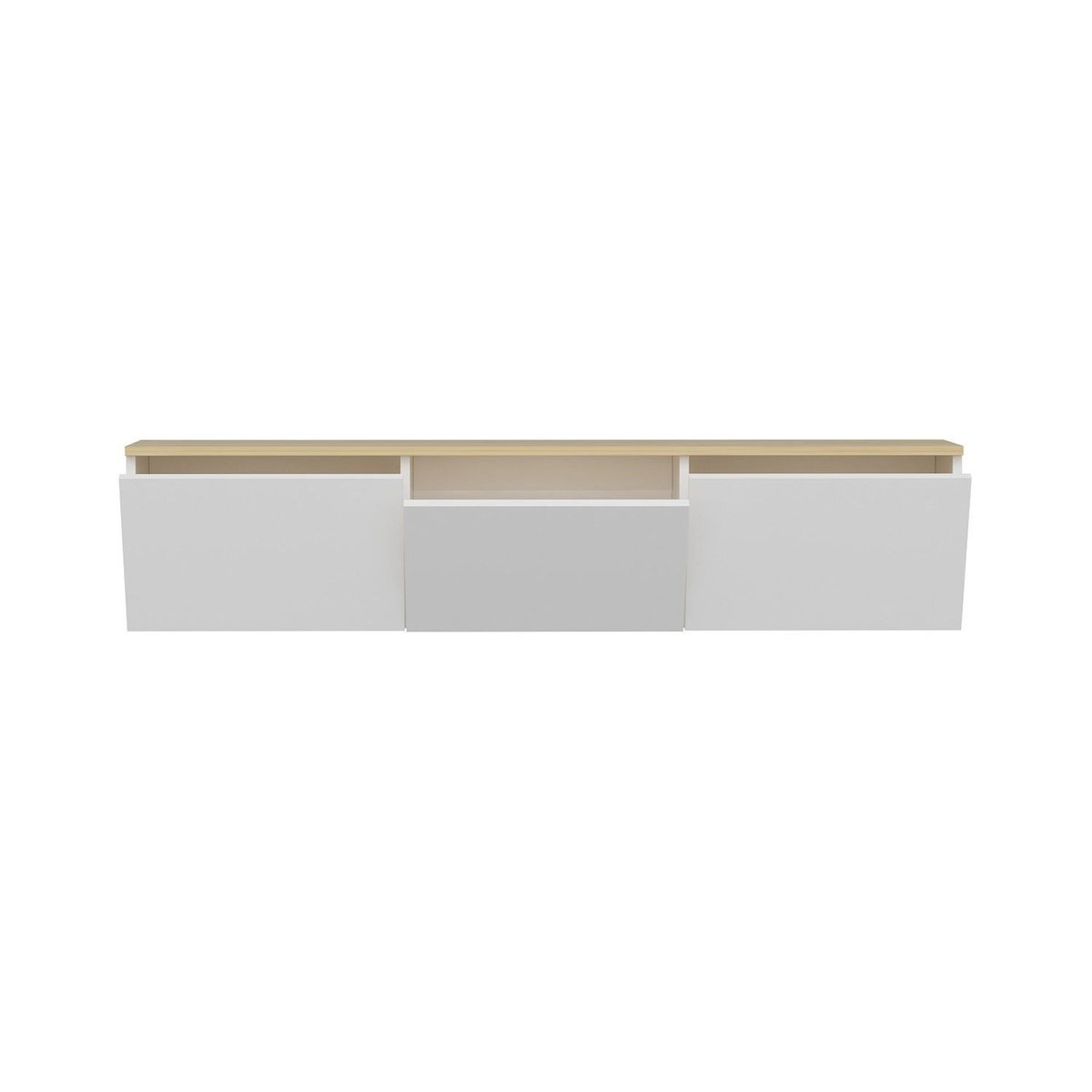 Habitat et Jardin Meuble TV en bois  Neon  - 160 x 32 x 35 cm - Chêne blanc