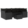 Voir la diapositive 2 : VIDAXL Salon de jardin 7 pcs avec coussins noir resine tressee