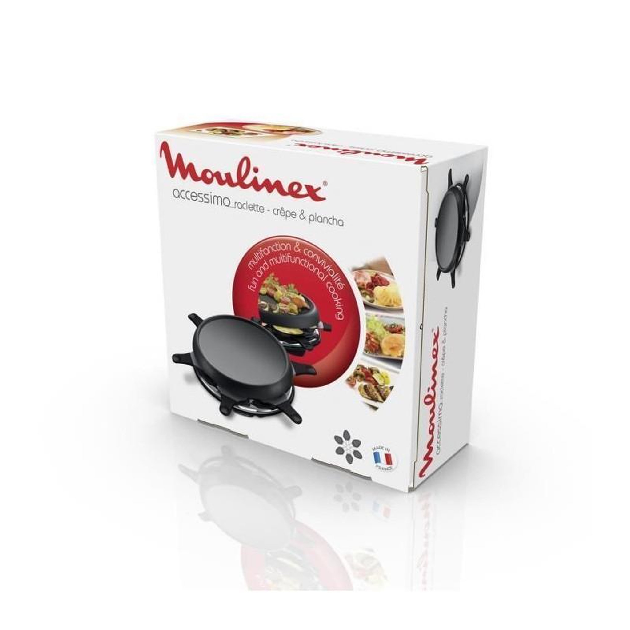 Voir la diapositive 6 : MOULINEX Appareil à raclette 6 personnes 700w + plancha + crêpière - RE151812