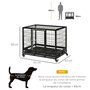 Voir la diapositive 3 : PAWHUT Cage pour chien animaux cage de transport sur roulettes 2 portes noir