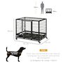 Voir la diapositive 3 : PAWHUT Cage pour chien animaux cage de transport sur roulettes 2 portes noir