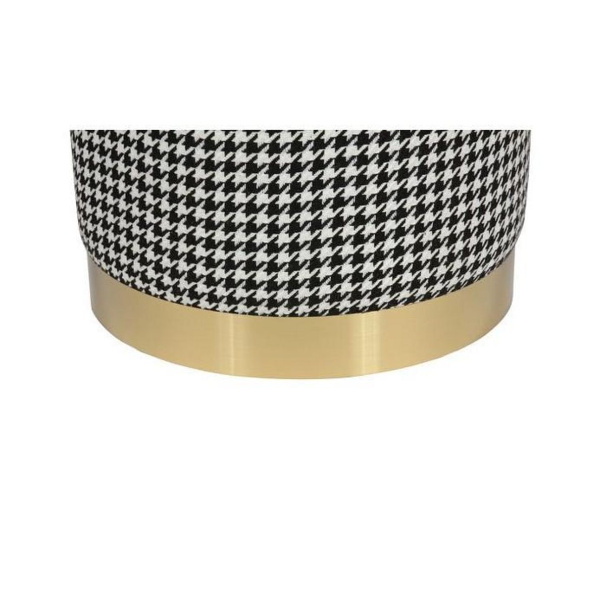 Paris Prix Pouf Rond Déco  Nona  44cm Noir & Blanc